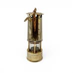 Olielamp - Oude mijnlamp - Glas, Messing