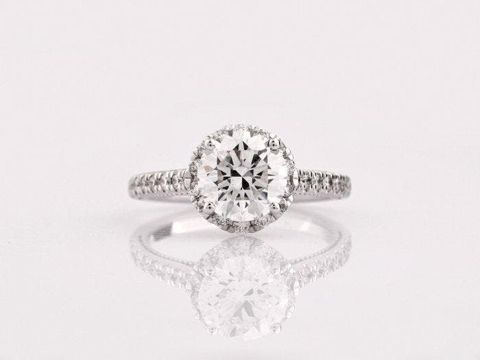 Ring - 14 karaat Witgoud - 2.57ct. tw. Diamant (Lab-grown) -, Bijoux, Sacs & Beauté, Bagues
