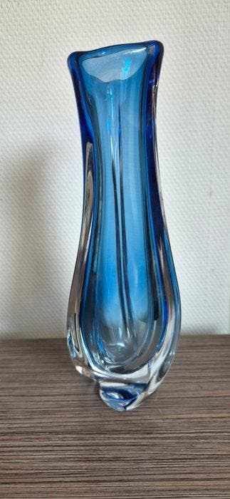 Val Saint Lambert - Vase - vase - Cristal - Vase design bleu