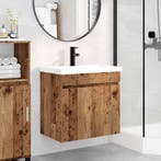 vidaXL Badkamer vaniteit met gootsteen Oud hout 61 x 39 x 58, Verzenden, Nieuw