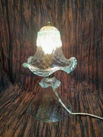 Lampe de table - verre laiton - verre de Murano