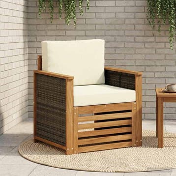 vidaXL Buiten Midden Sofa Naturel, Verzenden, Nieuw