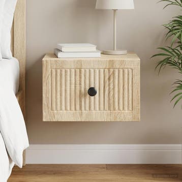 vidaXL Muurbevestigde Nachttafel Sonoma Eiken 33 x 34,5 x 20, Verzenden