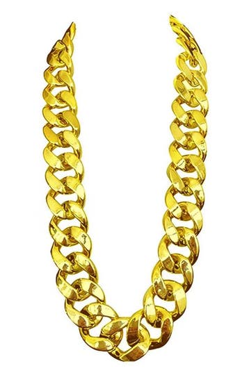 Dikke Lange Gouden Ketting 35mm Kunststof Schakelketting Gou, Ophalen of Verzenden, Nieuw, Goud