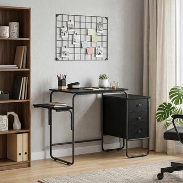 vidaXL Bureau met opslag Zwart eiken 120 x 50 x 75 cm, Verzenden, Nieuw
