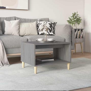 vidaXL Salontafel 60x50x40 cm bewerkt hout grijs sonoma, Verzenden, Nieuw