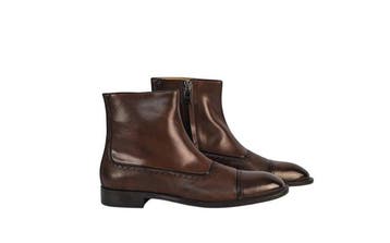 TESTONI - 8 UK - 42 IT - Piuma Brown Ankle Boot Shoes Calf, Nieuw
