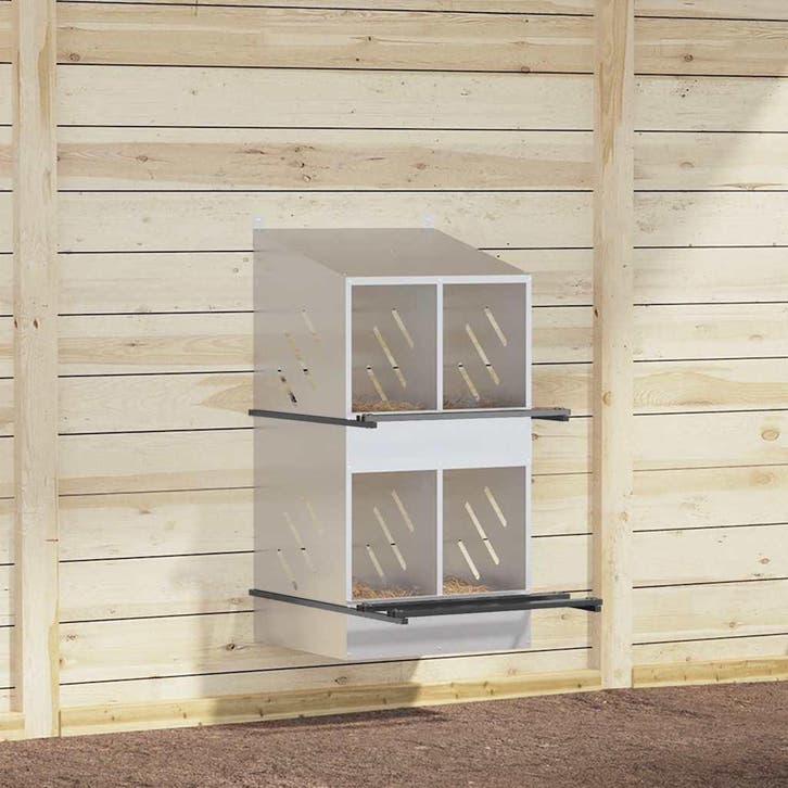 vidaXL Kippennestkast met 4 vakken gegalvaniseerd metaal, Animaux & Accessoires, Rongeurs & Lapins | Cages & Clapiers, Envoi