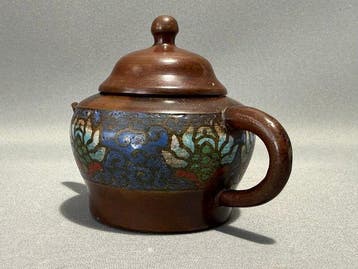 Théière - Bronze - théière cloisonnée chinoise