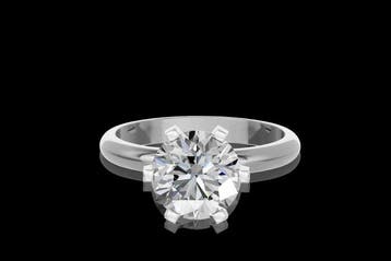 Bague - 14 carats Or blanc - 3.01ct. tw. Diamant (Cultivé en
