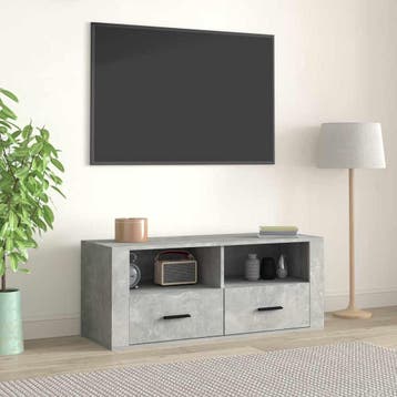 vidaXL Tv-meubel 100x35x40 cm bewerkt hout betongrijs, Verzenden, Nieuw