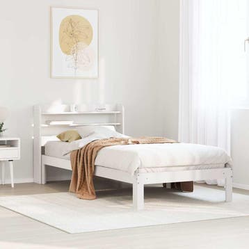 vidaXL Bedframe met hoofdeinde zonder matras 90x200 cm wit, Verzenden