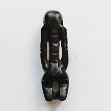 Oud Tibetaans of Nepalees Black Stone Memento Mori Ritueel