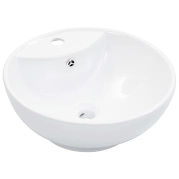 vidaXL Wastafel met overloop 46,5x18 cm keramiek wit, Verzenden, Nieuw