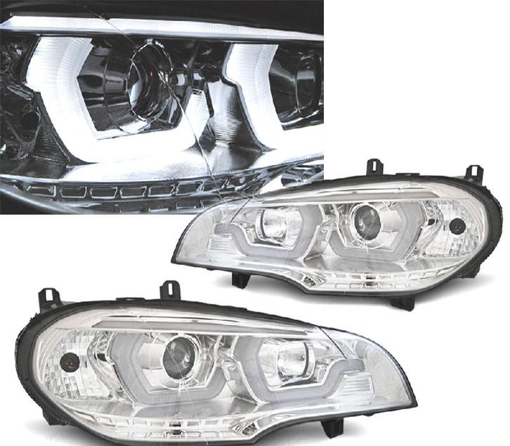 PHARES BMW X5 E70 07-13 LED YEUX ANGES CHROMÉ, Autos : Pièces & Accessoires, Éclairage, Envoi