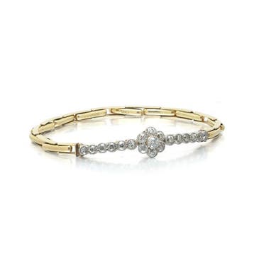 Armband Platina - Antieke Edwardiaanse 18kt goud, platina en, Nieuw