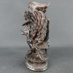 Zware in hardhout gesneden Vishnu en Garuda. (31 cm) - Hout