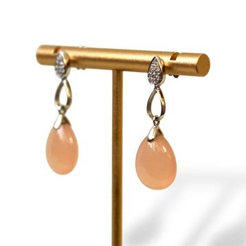 Boucles doreilles - 18 carats Or blanc Diamant (Naturelle)