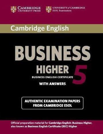 Cambridge English Business 5 Higher Students Book with, Verzenden, Cambridge ESOL