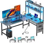 Gaming bureau - Gaming desk - Hoekbureau - 150x100 cm - Grij, Verzenden, Nieuw