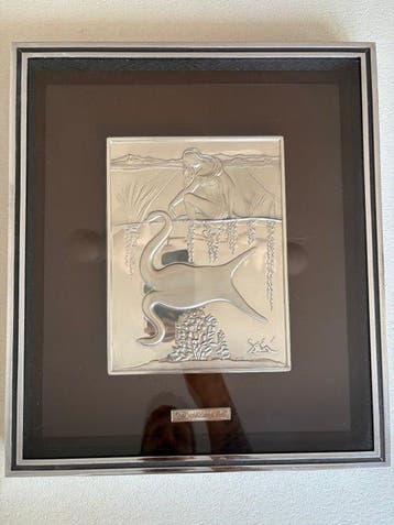 Salvador Dali (1904-1989) - Reliëf, Cisne - 38 cm - Zilver, Antiek en Kunst