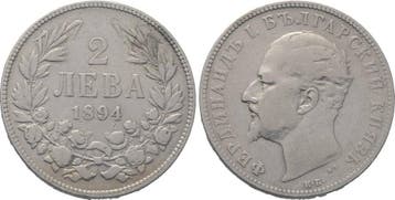 2 Leva 1894 Bulgarien Ferdinand I 1887-1908 (als Prinz), Verzenden, België