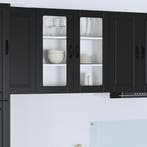 vidaXL Wandglas Kasten Zwart 80 x 31 x 80 cm Bewerkt hout, Verzenden, Nieuw