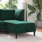 vidaXL Sofa Kruk met Opbergruimte Donkergroen Fluweel, Verzenden, Nieuw