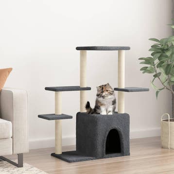 vidaXL Kattenmeubel met sisal krabpalen 97,5 cm donkergrijs, Verzenden