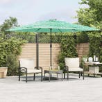 vidaXL Parasol met stalen paal 290x290x238 cm groen, Tuin en Terras, Verzenden, Nieuw