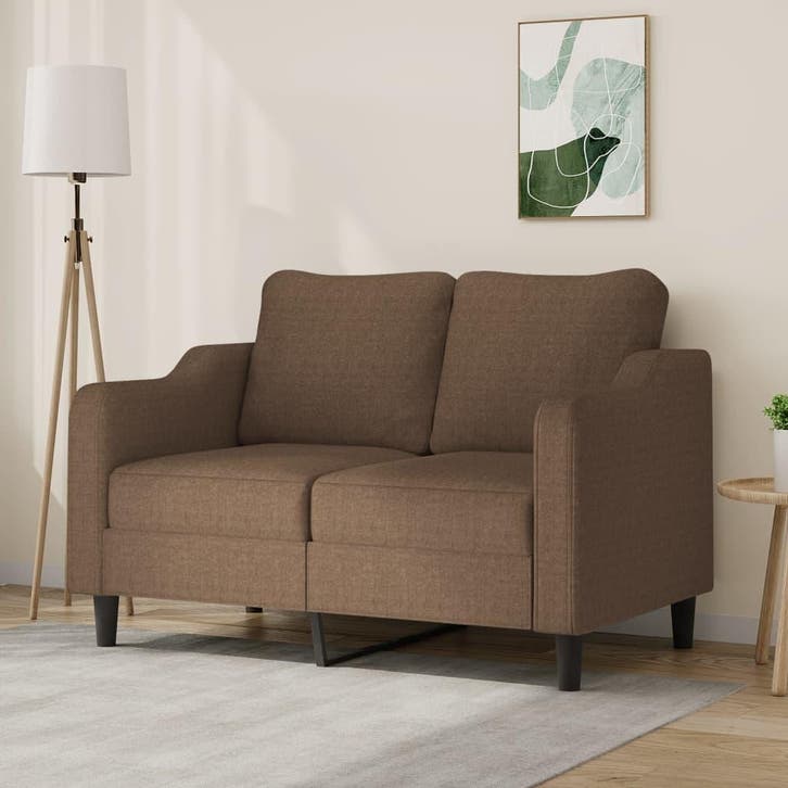 vidaXL Tweezitsbank / zetel 120 cm stof bruin, Huis en Inrichting, Zetels | Zetels, Nieuw, Verzenden