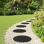 vidaXL Stapsteen 6 pcs Zwart Ø 44 x 2 cm Rubber, Tuin en Terras, Tegels en Klinkers, Verzenden, Nieuw