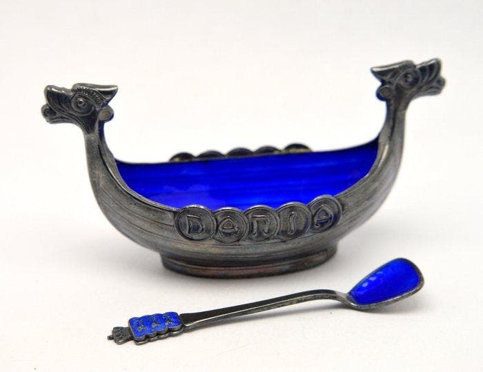 Anton Hansen Denmark - Bestekset - Emaille Viking-schip, Antiquités & Art, Antiquités | Argent & Or