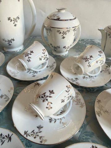 T.L.B. Limoges - Service à café (20) - Porcelaine, Argent, Antiquités & Art