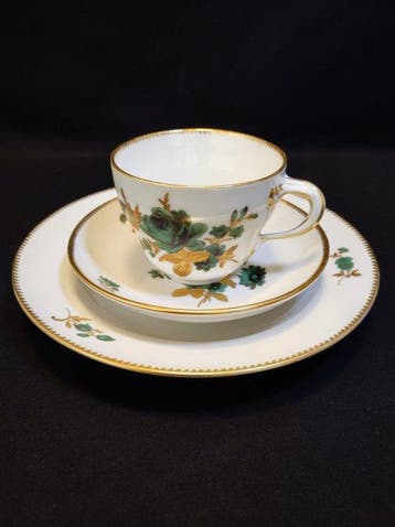 Meissen - Koffieservies (3) - 1 Kaffeegedeck Blumenmalerei
