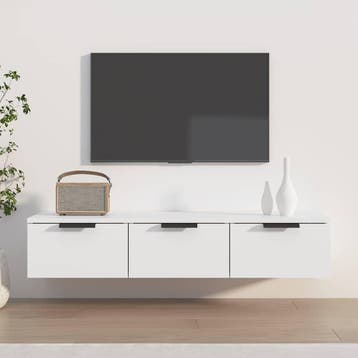vidaXL Wandkast 102x30x20 cm bewerkt hout wit, Verzenden