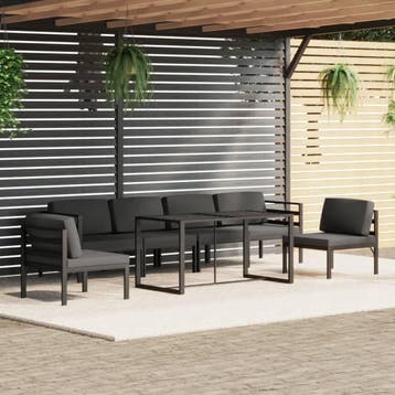 vidaXL 7-delige Loungeset met kussens aluminium, Verzenden, Loungeset