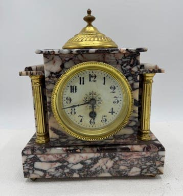 Klok - Art Deco Marmer, Brons - 1910-1920 - Japy Frères et, Antiek en Kunst