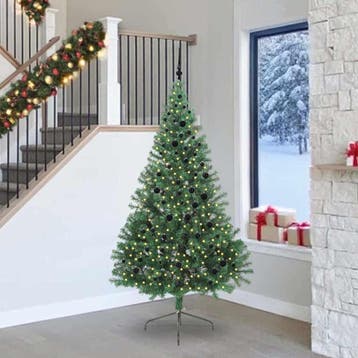 vidaXL Kunststof Voorverlichte Kerstboom met 300 LED Groen, Verzenden