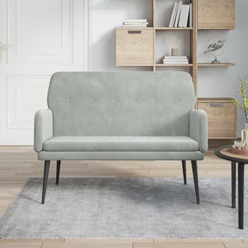 vidaXL Bankje 108x79x79 cm fluweel lichtgrijs, Verzenden