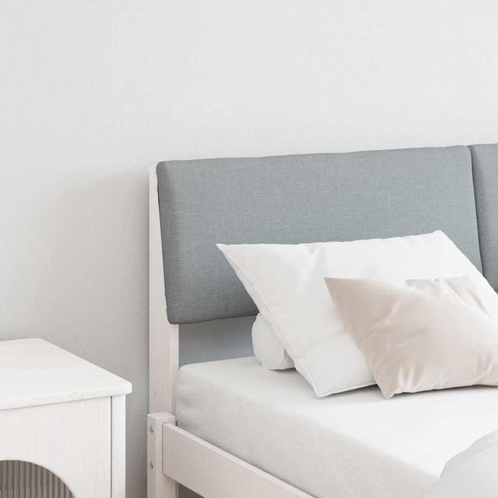 vidaXL Gestoffeerd hoofdbord Lichtgrijs 150 cm Massief, Huis en Inrichting, Slaapkamer | Bedden, Nieuw, Verzenden
