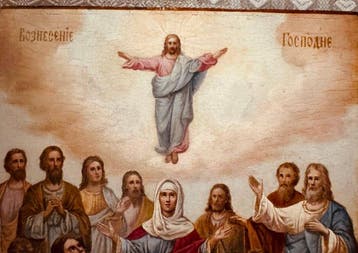 Icoon - Hemelvaart van Christus - Hout