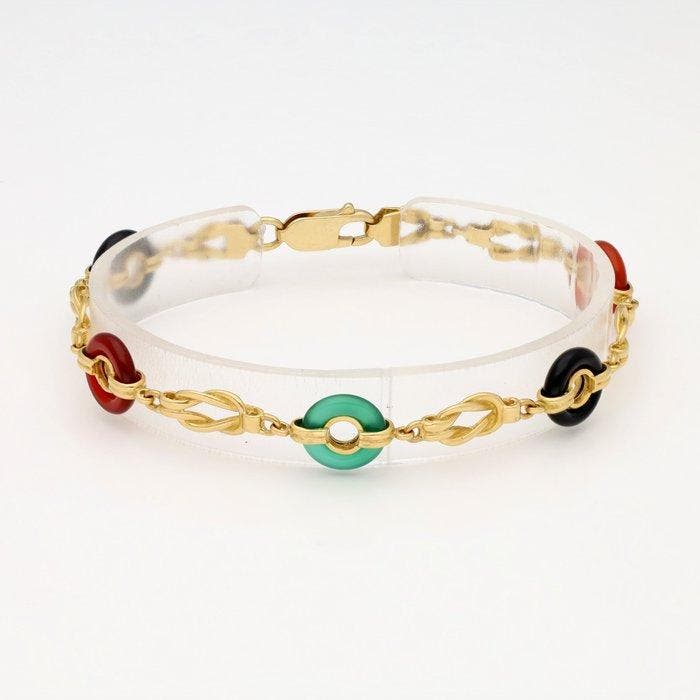 Armband - 18 karaat Geel goud - Edelsteenkralen, Bijoux, Sacs & Beauté, Bracelets