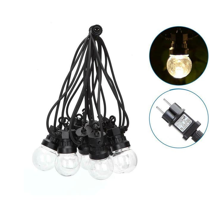 LED Prikkabel lichtsnoer zwart 8 Meter Incl 10x LED lampen, Tuin en Terras, Buitenverlichting, Nieuw, Netvoeding, Verzenden