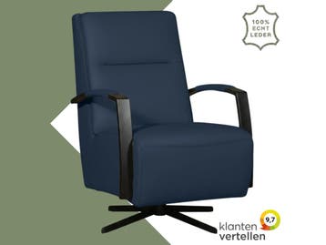 Leren draaifauteuil Award - Toledo Kobalt (blauw) -, Nieuw, Ophalen of Verzenden, 50 tot 75 cm, Industrieel, Modern