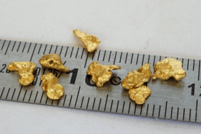 Goud Mauritaanse nuggetjes- 1.67 g - (8), Collections, Minéraux & Fossiles
