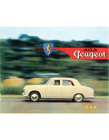 1959 PEUGEOT 403 BROCHURE NEDERLANDS, Ophalen of Verzenden