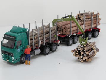 EMEK Volvo FH16 6x4 Globetrotter 1:25 Groen Hout Transpor..., Hobby & Loisirs créatifs, Voitures miniatures | Échelles Autre, Ophalen of Verzenden