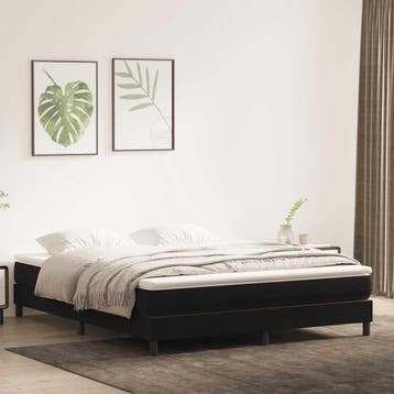 vidaXL Boxspringbed zonder matras 180x220 cm fluweel zwart, Huis en Inrichting, Verzenden, Nieuw