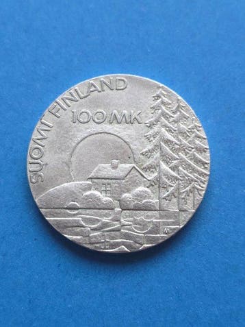 Finland. Set of 3 coins: 10, 25, 100 Markkaa 1977/1900,, Gestempeld